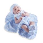 JC Toys/Berenguer - La Newborn - La Newborn in a Blue Knit Blanket Gift Set. Realistic 15" Anatomically Correct “Real Boy” Baby Doll - All Vinyl Designed by Berenguer Boutique - Made in Spain
